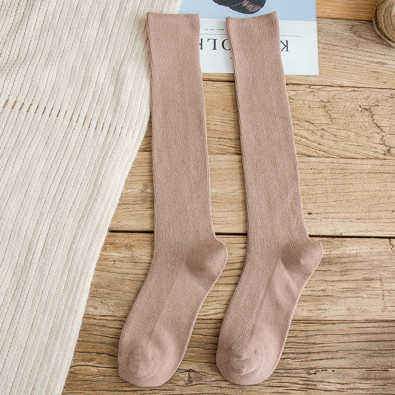 10 Colors Autumn New Women's Socks Cotton Winter Long Socks Harajuku Female Trick Warm Solid Color Sock Casual Ladies Sox