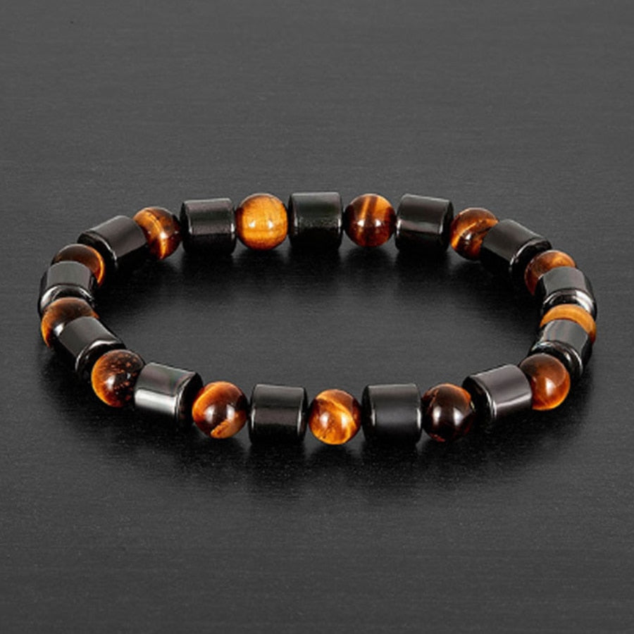 Natural Tiger Eye Hematite Men Bracelets Set Magnetic Health Protection Balance Beads Bracelets Women Reiki Healing Jewelry Gift