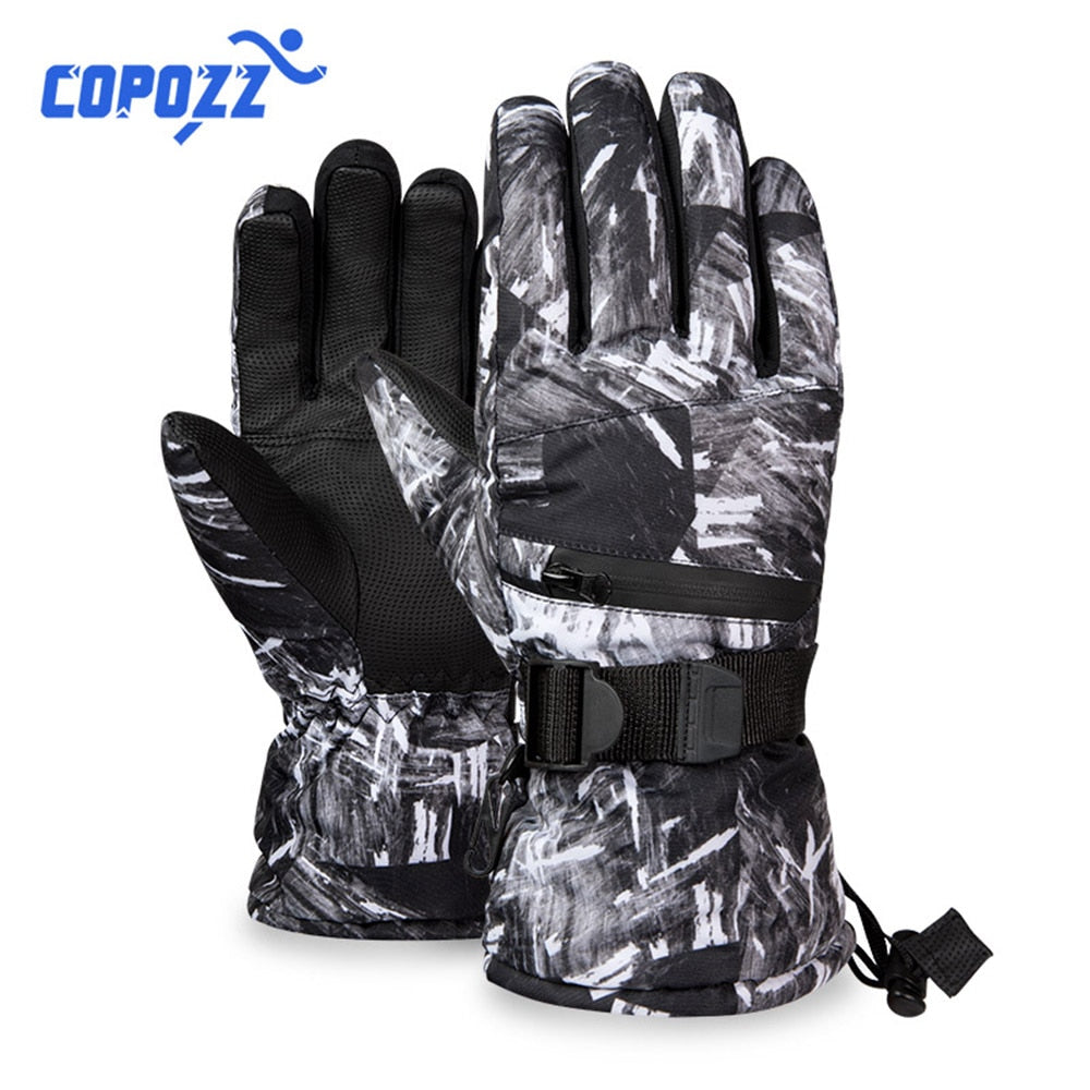 Thermal Ski Gloves Men Women Winter Fleece Waterproof Warm Child Snowboard Snow Gloves 3 Fingers Touch Screen for Skiing Riding