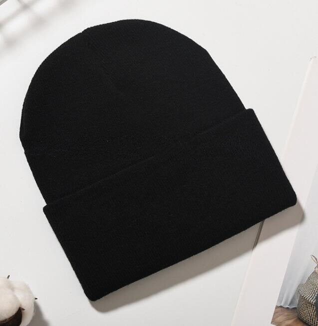 Women Solid Beanie with Stones Allover Ladies Girls Soft Warm Winter Hat Female Black Hats with Clear Black Crystals