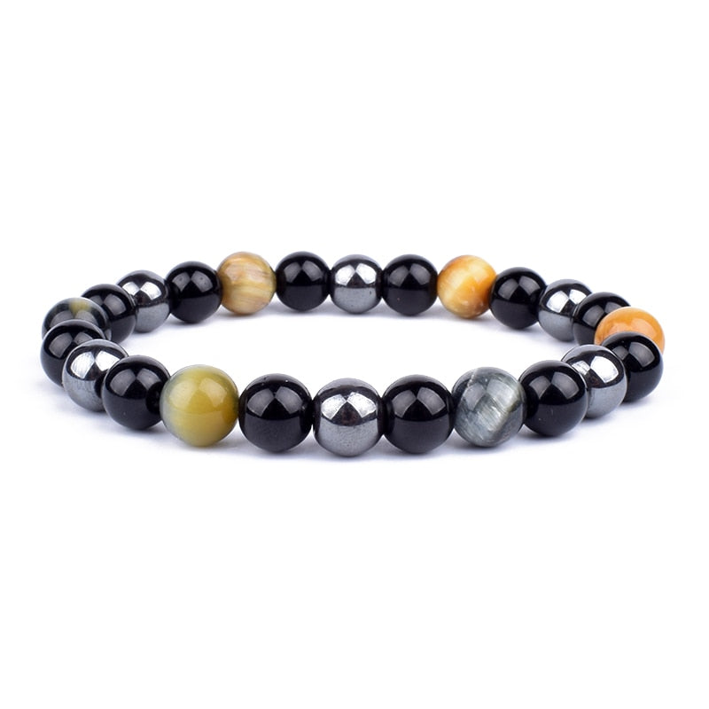 Natural Tiger Eye Hematite Men Bracelets Set Magnetic Health Protection Balance Beads Bracelets Women Reiki Healing Jewelry Gift