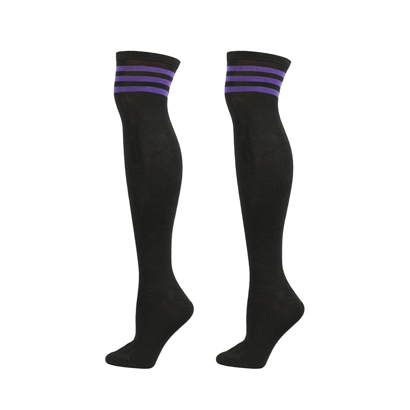 Classic wild stripes Fashion Three Bars Knee Socks Dance Pantyhose Stockings Breathable College style High-Top Women's Socks