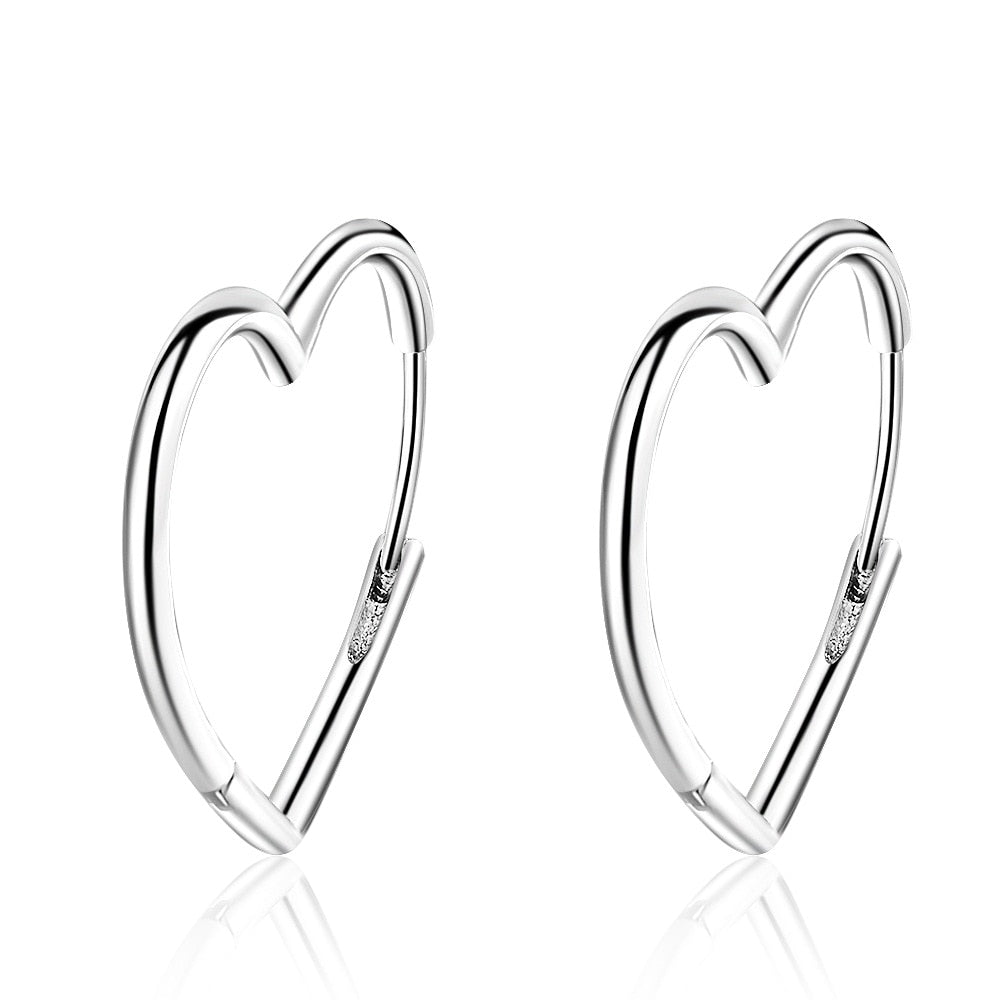 XIYANIKE Silver Color  New Trendy Elegant Heart Stud Earrings For Women Korean Style Charming Simple Ear Hoops Jewelry