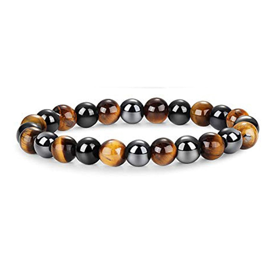 Natural Tiger Eye Hematite Men Bracelets Set Magnetic Health Protection Balance Beads Bracelets Women Reiki Healing Jewelry Gift