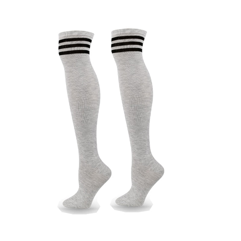 Classic wild stripes Fashion Three Bars Knee Socks Dance Pantyhose Stockings Breathable College style High-Top Women's Socks