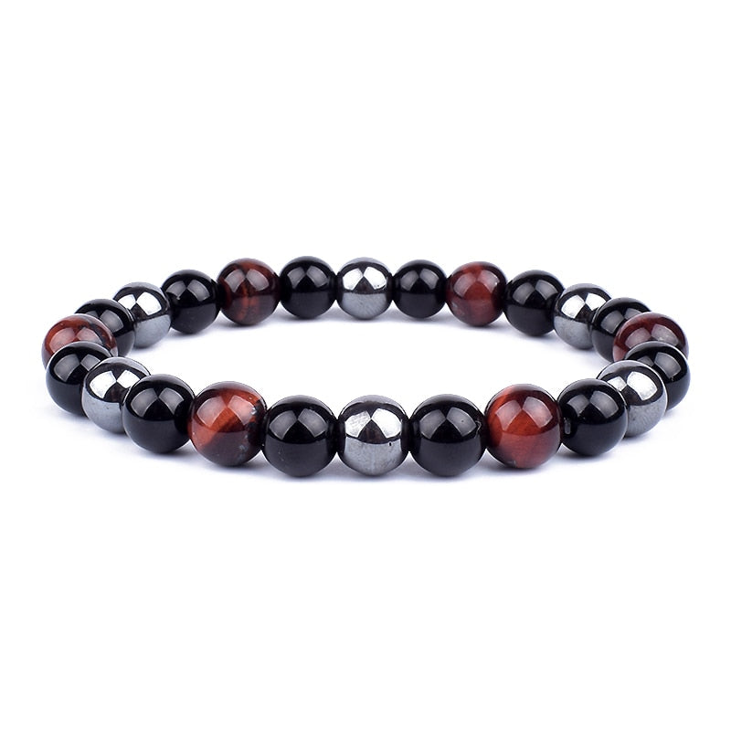 Natural Tiger Eye Hematite Men Bracelets Set Magnetic Health Protection Balance Beads Bracelets Women Reiki Healing Jewelry Gift