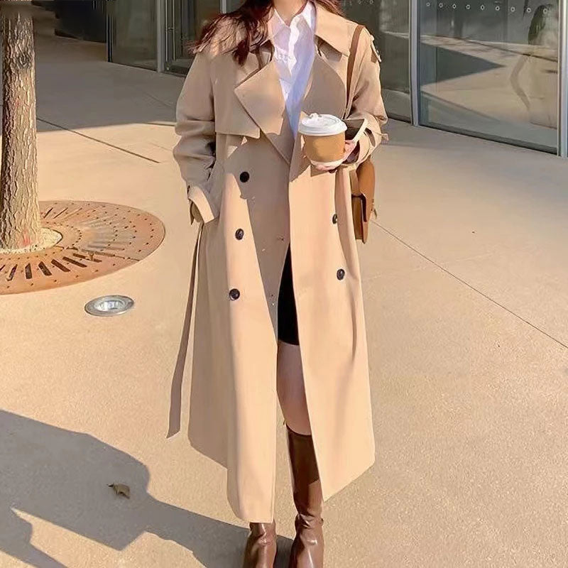 Autumn Winter Woman Long Trench Coat Fashion Korean Streetwear Style Loose Cloak Casual Elegant Thin Women's Windbreaker Coat