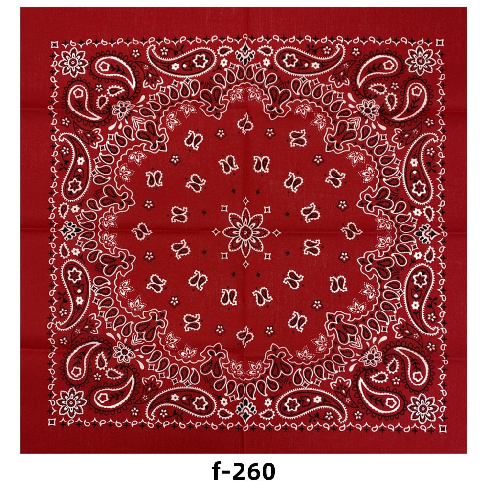 68*68cm 100% Cotton Black Red Hip-Hop Paisley Bandanas Scarf Punk Skull Bandana Headband Wrap Scarf For Men/Women