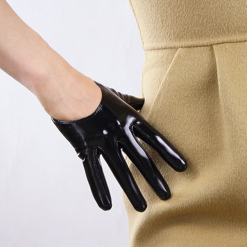 Lady Shiny Patent Leather Gloves Wrist 13-70cm Long Wet Look Latex PU Leather Gloves  Night Club Party Pole Dancing Cosplay