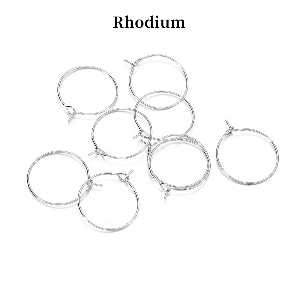 20-50pcs/lot 20 25 30 35 mm  KC Gold Hoops Earrings Big Circle Ear Wire Hoops Earrings Wires For DIY Jewelry Making Supplies