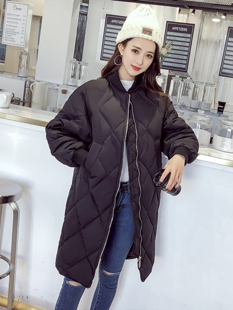 FTLZZ Ultra Light White Duck Down Coat Winter Long Womens Slim Down Jackets Autumn Puffer Black Parkas