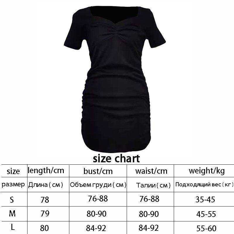 Little Black Dress Female Summer French Waist Thin Temperament Drawstring Folds Hip Wrap Dress Ruched Dresses  Women Clothes