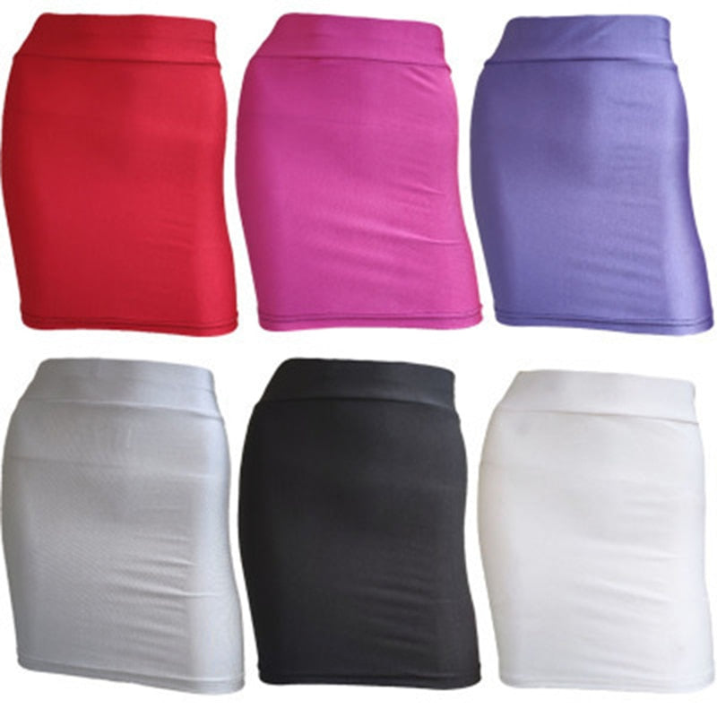 Sexy Women Pencil Mini Skirts 2023 Summer Ladies High Waist Stretchy Slim Bodycon Skirts Club Wear Casual Mini Short Skirts