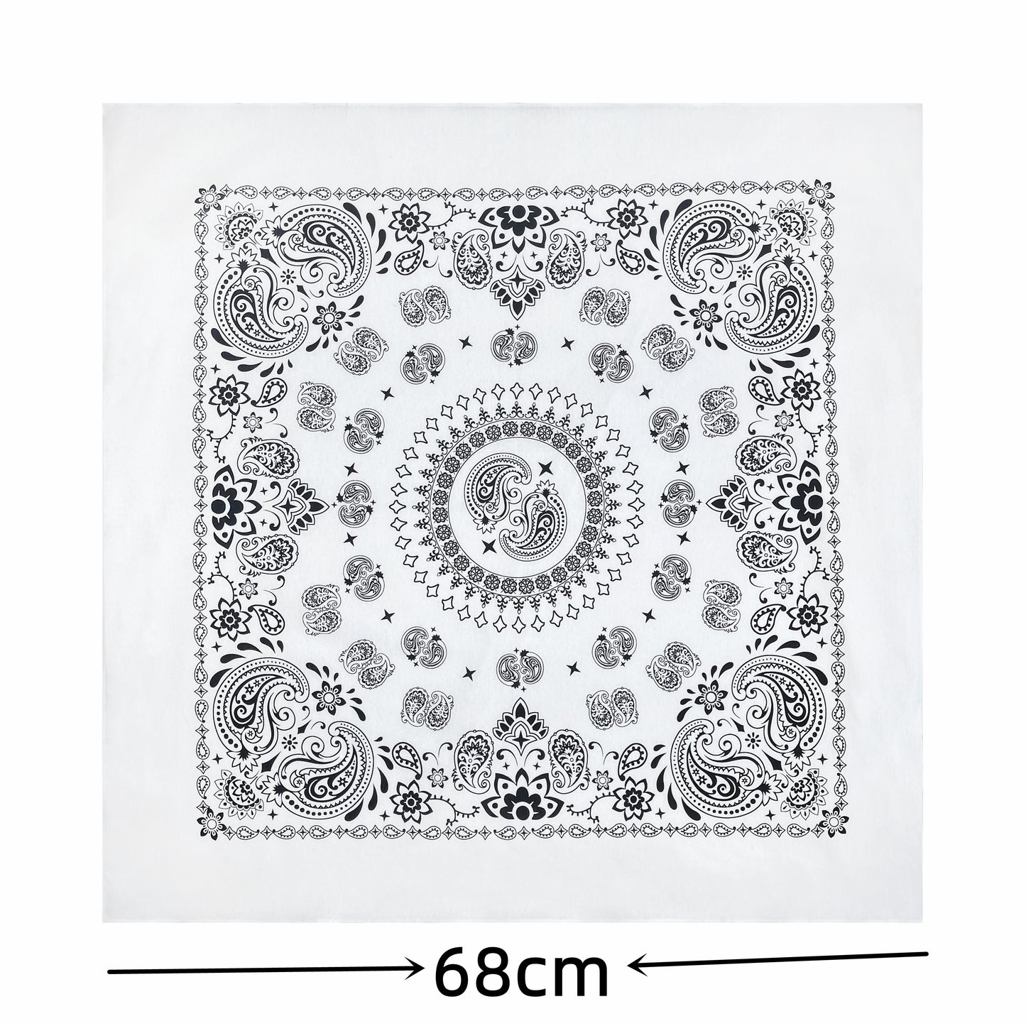 68*68cm 100% Cotton Black Red Hip-Hop Paisley Bandanas Scarf Punk Skull Bandana Headband Wrap Scarf For Men/Women