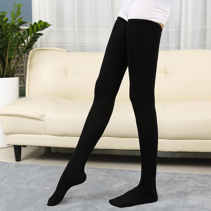 1 Pair women tall 185cm cotton socks thigh socks over the knee lengthened 80cm high tube socks autumn and winter women's socks