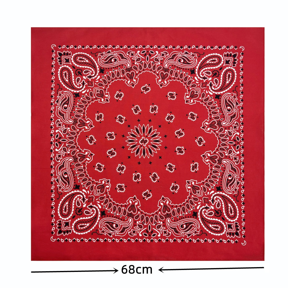 68*68cm 100% Cotton Black Red Hip-Hop Paisley Bandanas Scarf Punk Skull Bandana Headband Wrap Scarf For Men/Women