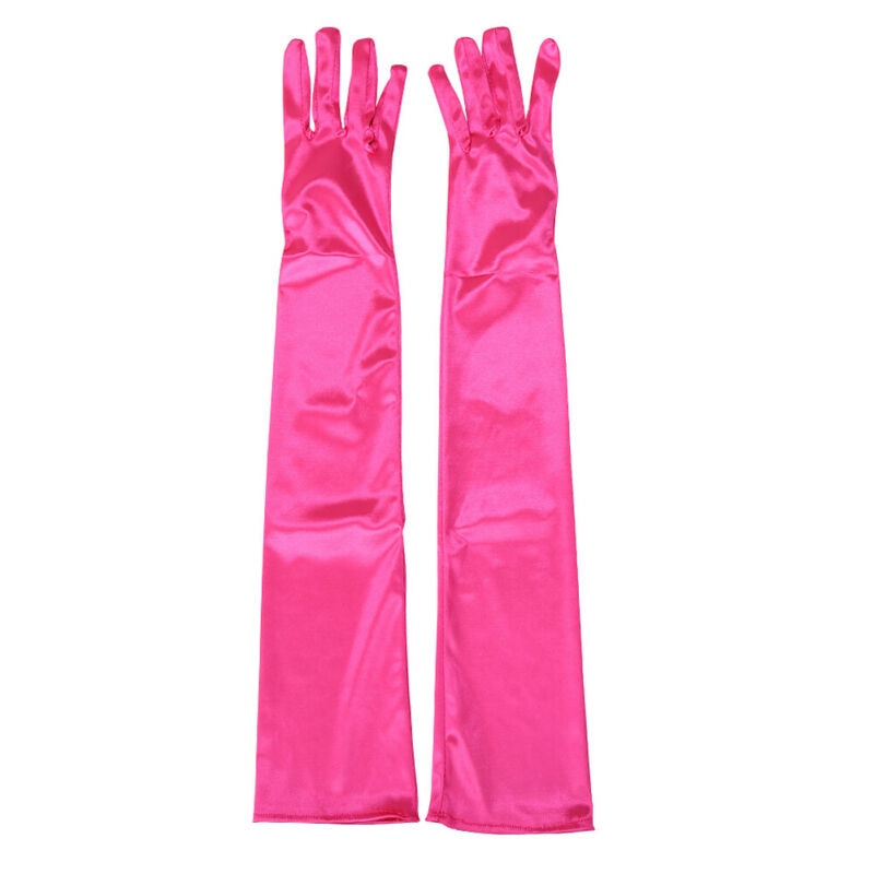 Women's Evening Party Formal Gloves Solid Color Satin Long Finger Mittens forEvents Activities Red White Rose Color