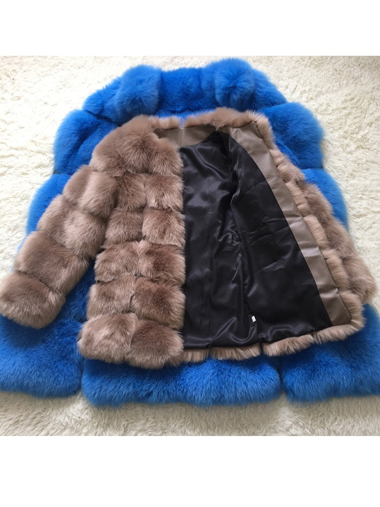 ZADORIN New Luxury Splicing Long Faux Fur Coat Women Thick Warm Winter Fashion Fluffy Faux Fur Jacket Coats for Women Outerwear